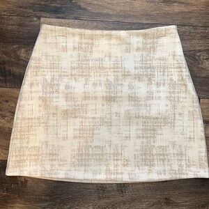 Cream mini skirt with brown/black detailing